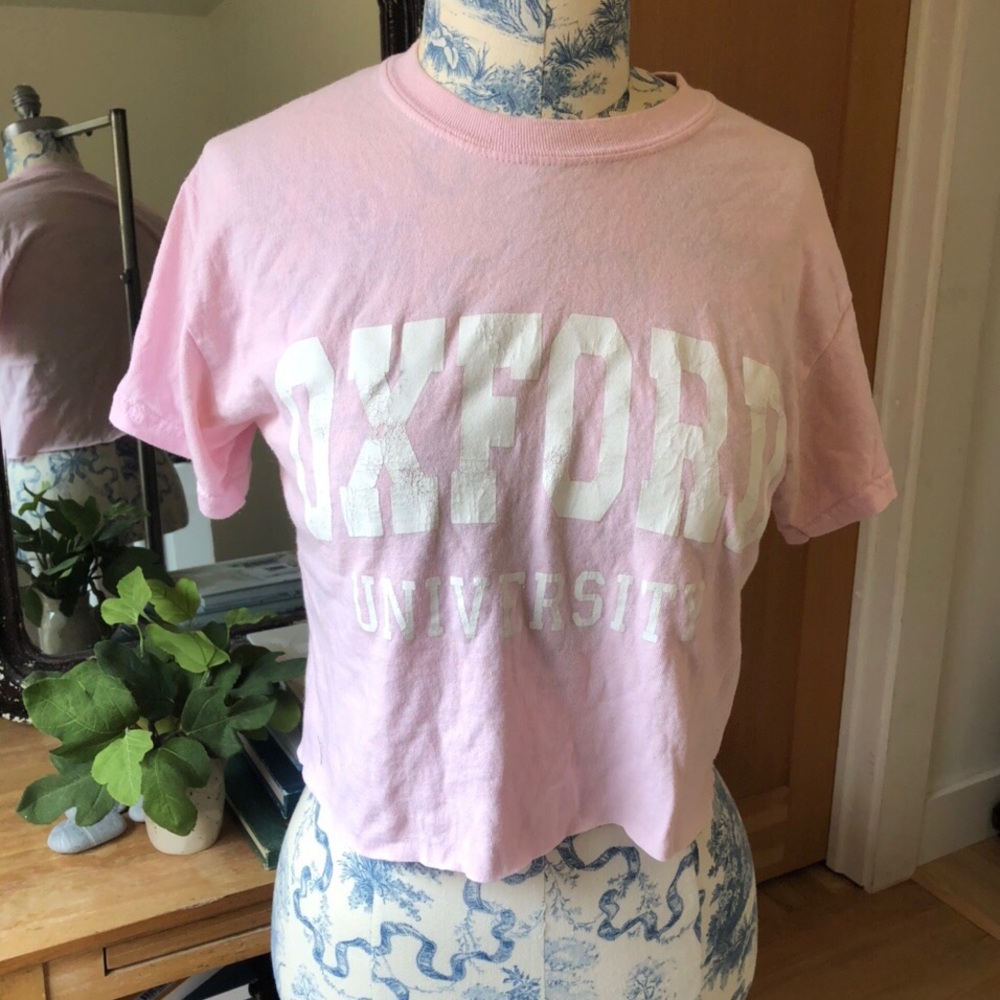 Oxford University cropped varsity shirt